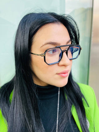 Shaped metal black blue control