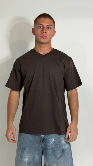 T-shirt In Filo Di Scozia Scollo V