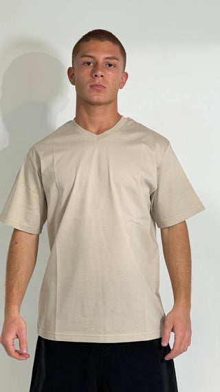 T-shirt In Filo Di Scozia Scollo V